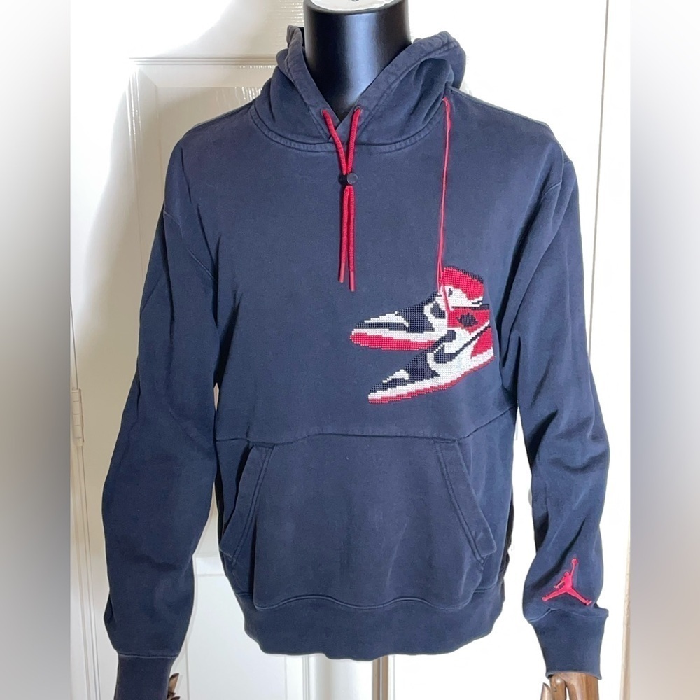 Jordan Jumpman Holiday Hoodie Pullover Black Mens Medium​​​​​​​​ - Picture 5 of 12